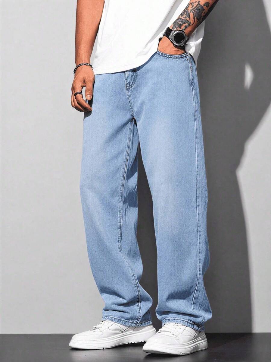 Calça Manfinity Loose Denim — Foto 21