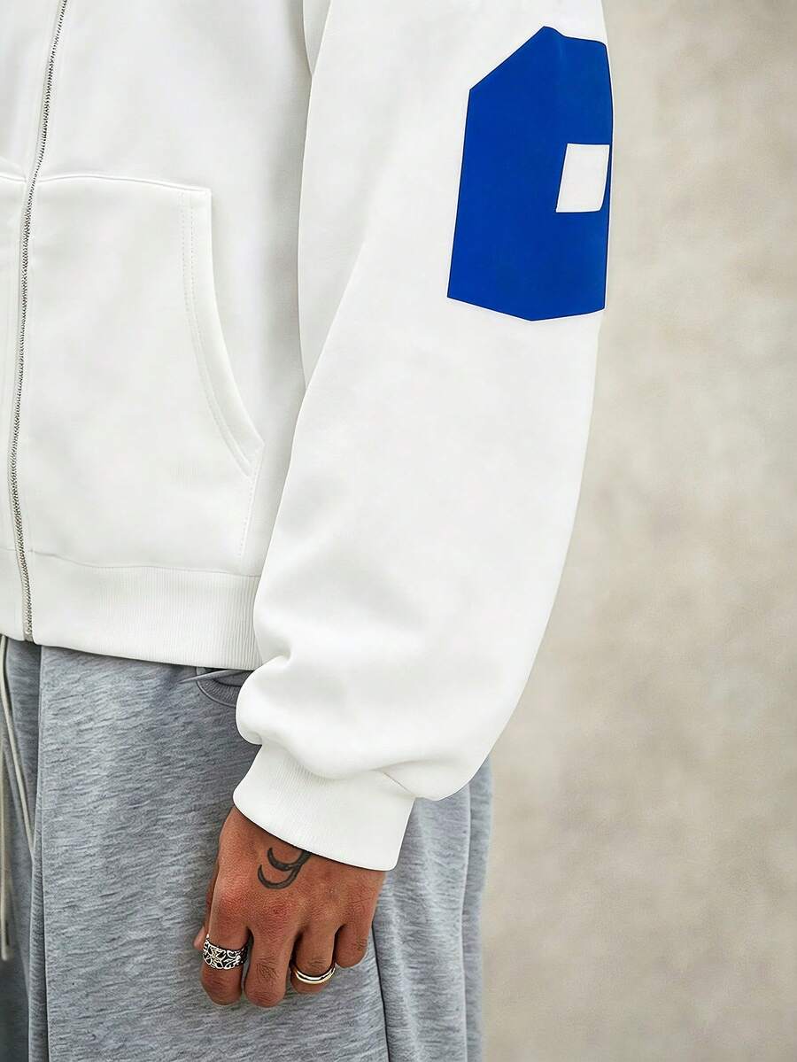 Moletom Manfinity Azul Logo — Foto 7