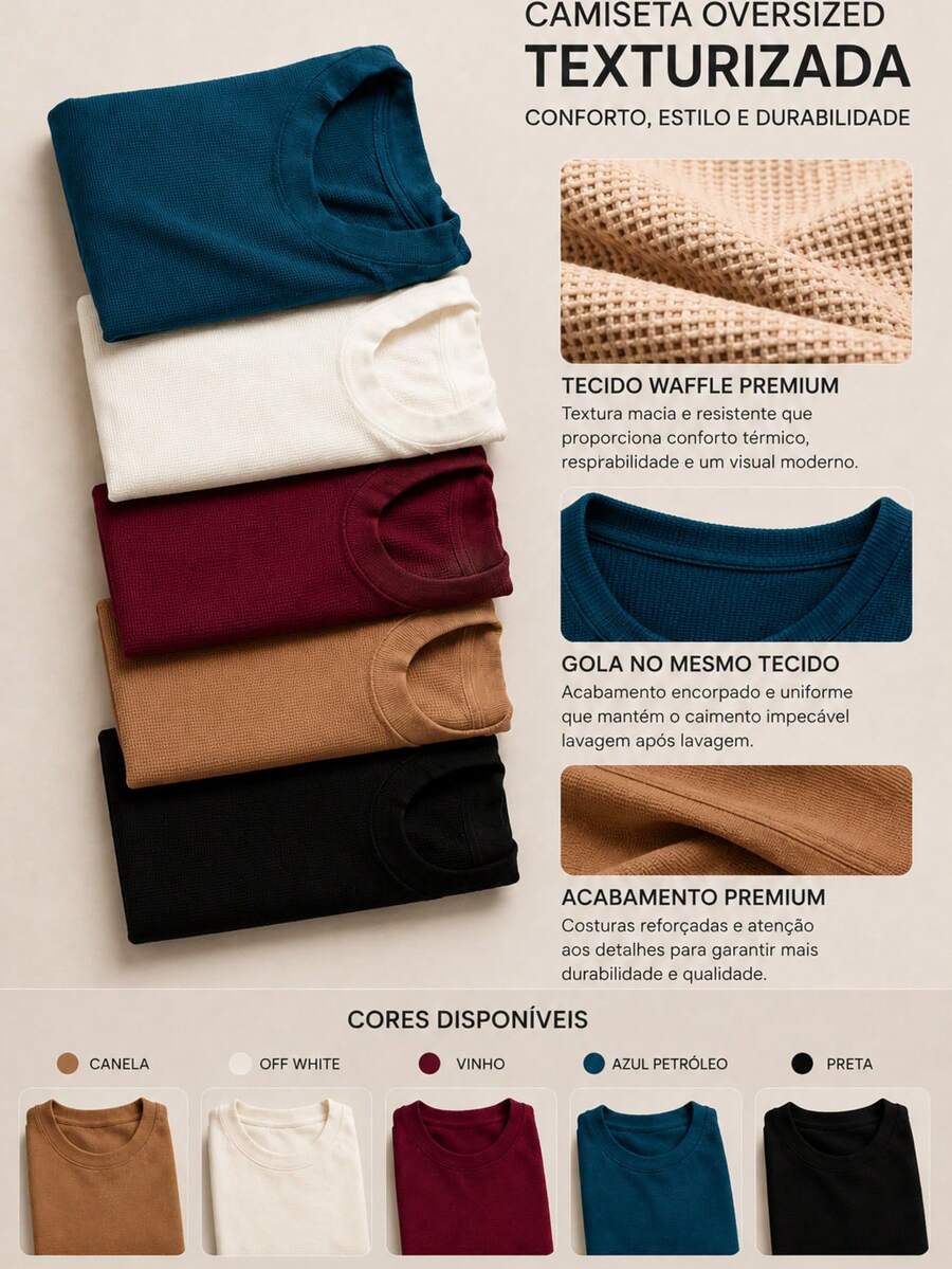 Kit Manfinity Waffle 2 Camisetas — Foto 20
