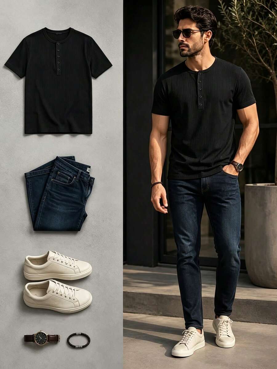 Camiseta Manfinity Jacquard — Foto 92