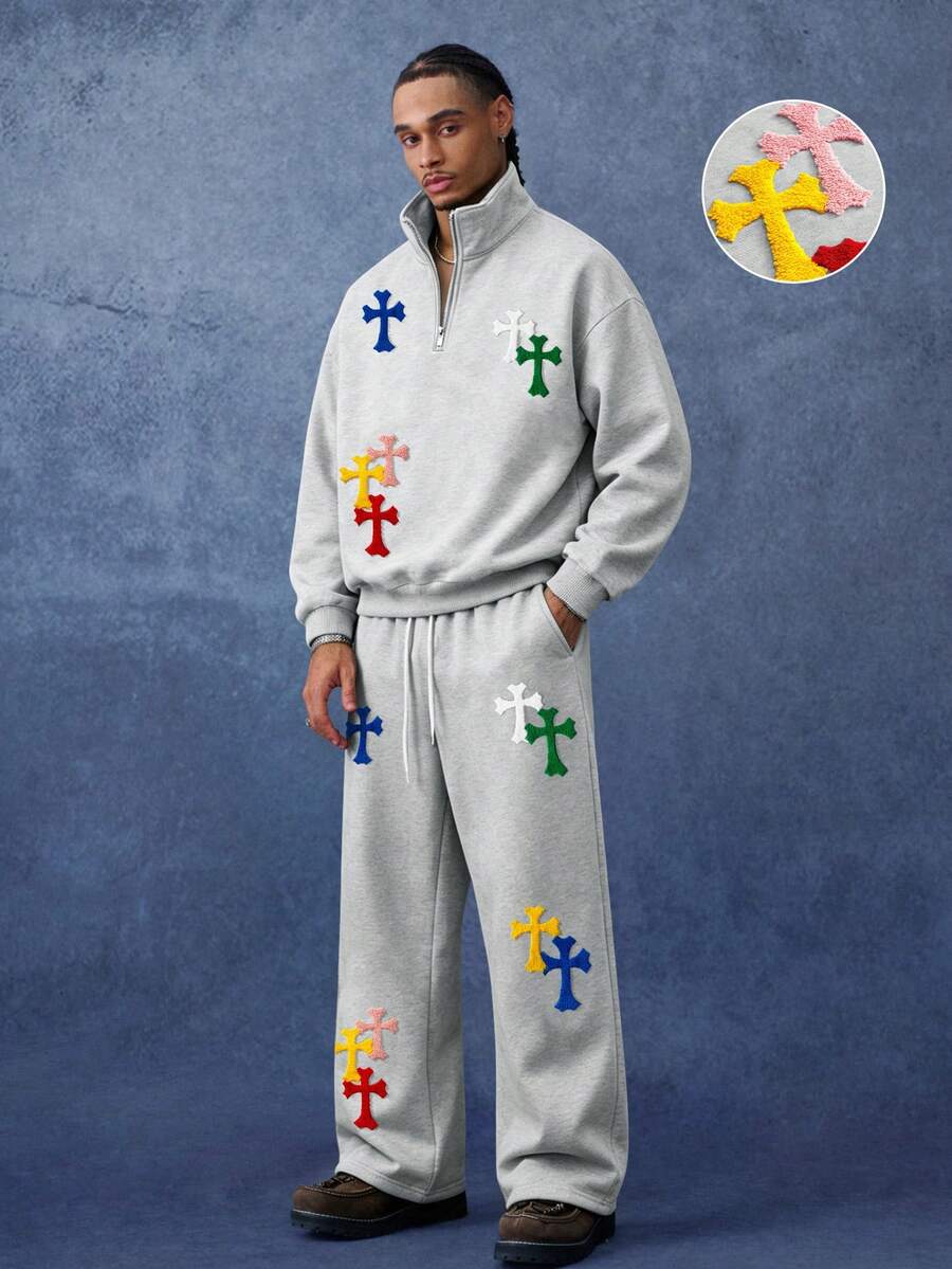 Conjunto Moletom Manfinity Patchwork — Foto 10