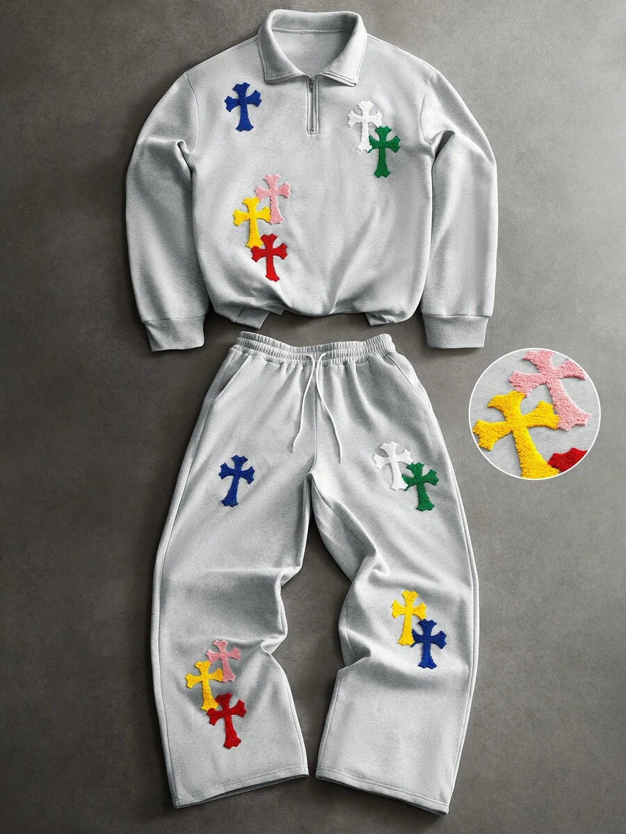 Conjunto Moletom Manfinity Patchwork — Foto 12