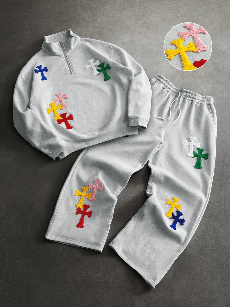 Conjunto Moletom Manfinity Patchwork — Foto 16