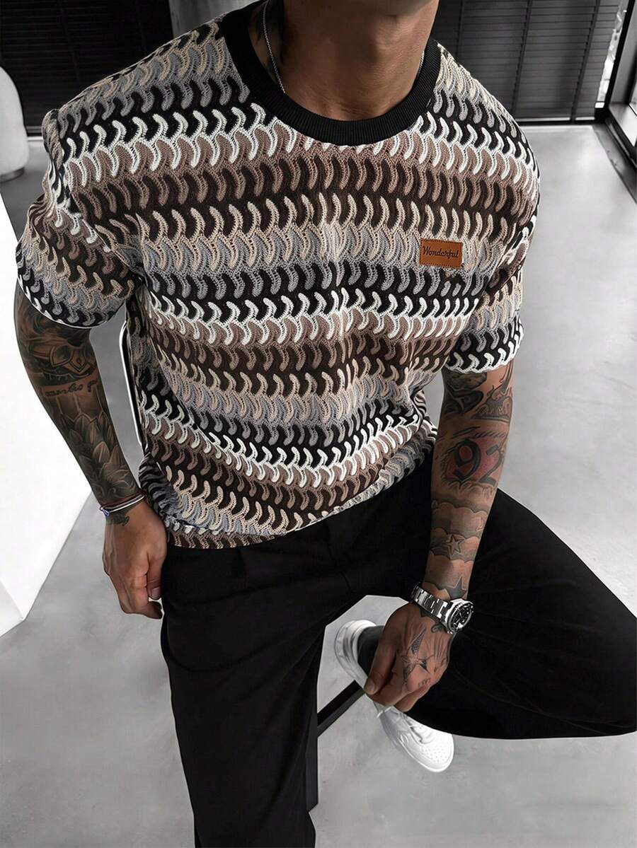 Camiseta Manfinity Jacquard — Foto 100