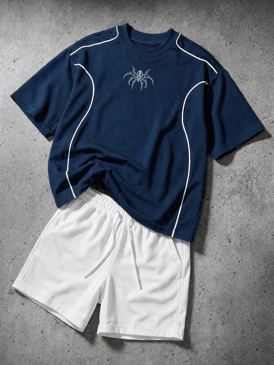 Camiseta Manfinity Folgado Estampa Gráfica Recorte — Foto 51