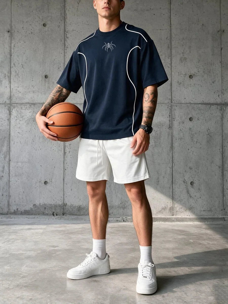 Camiseta Manfinity Folgado Estampa Gráfica Recorte — Foto 52