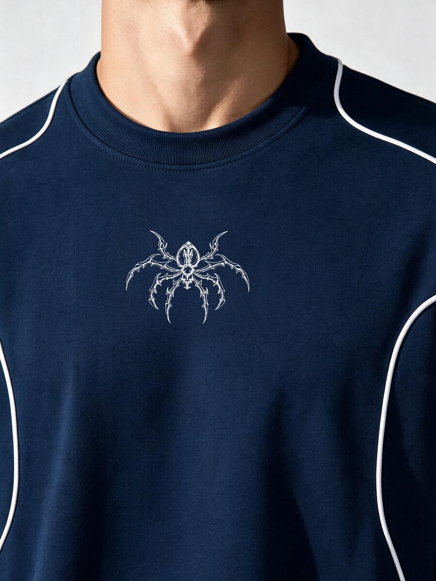 Camiseta Manfinity Folgado Estampa Gráfica Recorte — Foto 50