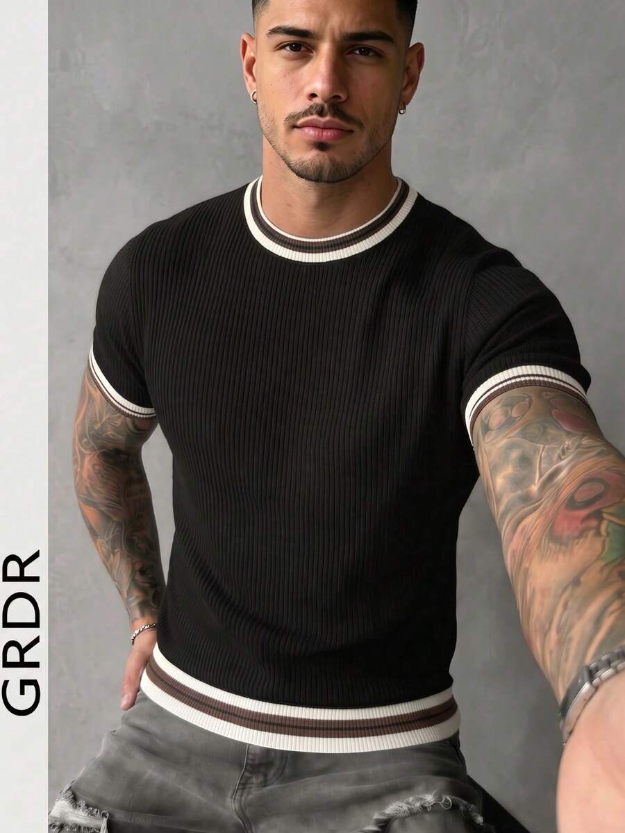 Camiseta Manfinity Listrada — Foto 32
