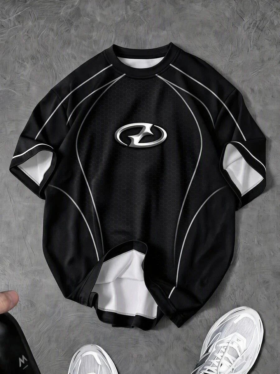 Camiseta Manfinity Folgado Estampa Gráfica Recorte — Foto 56