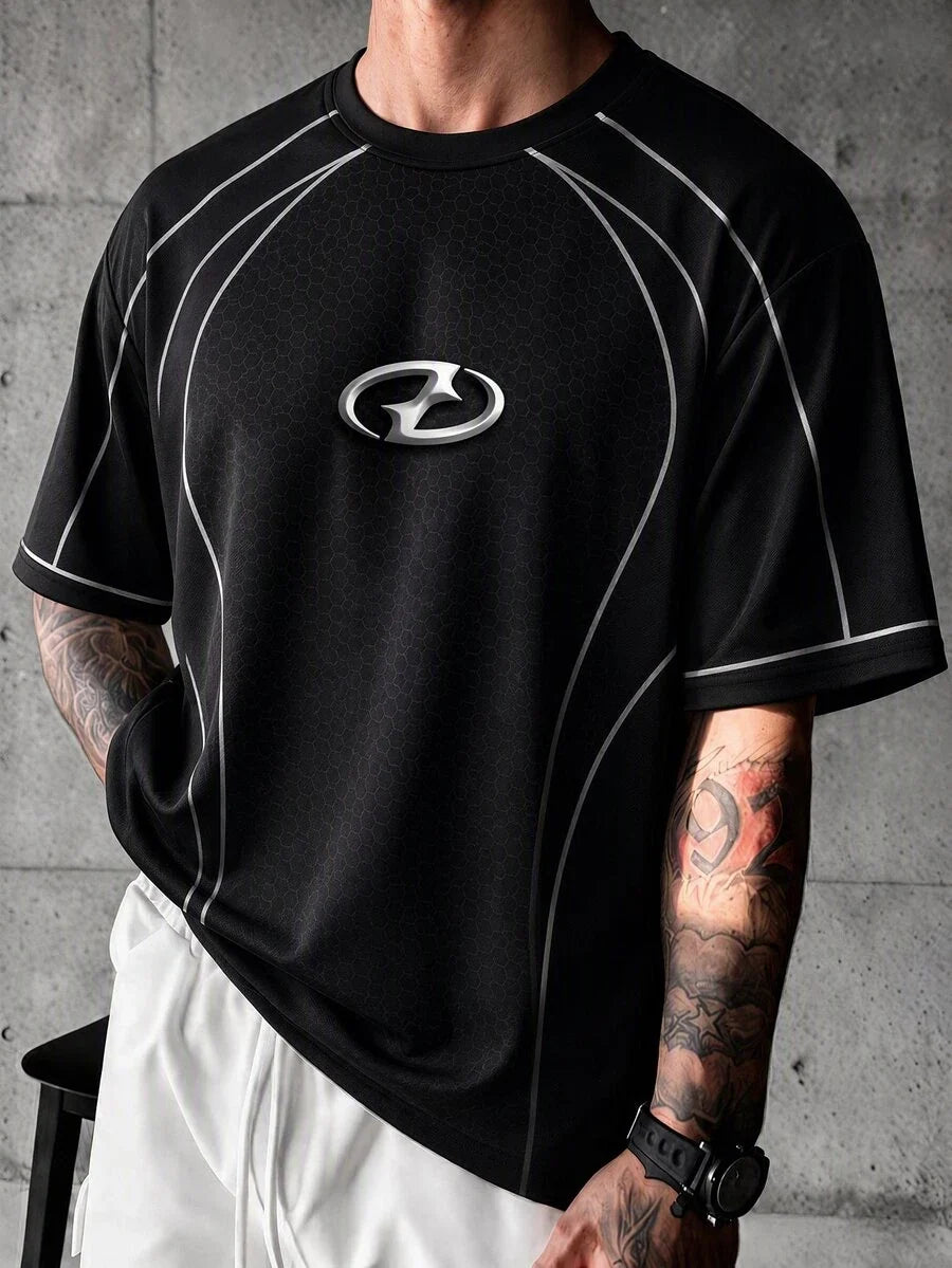 Camiseta Manfinity Folgado Estampa Gráfica Recorte — Foto 54