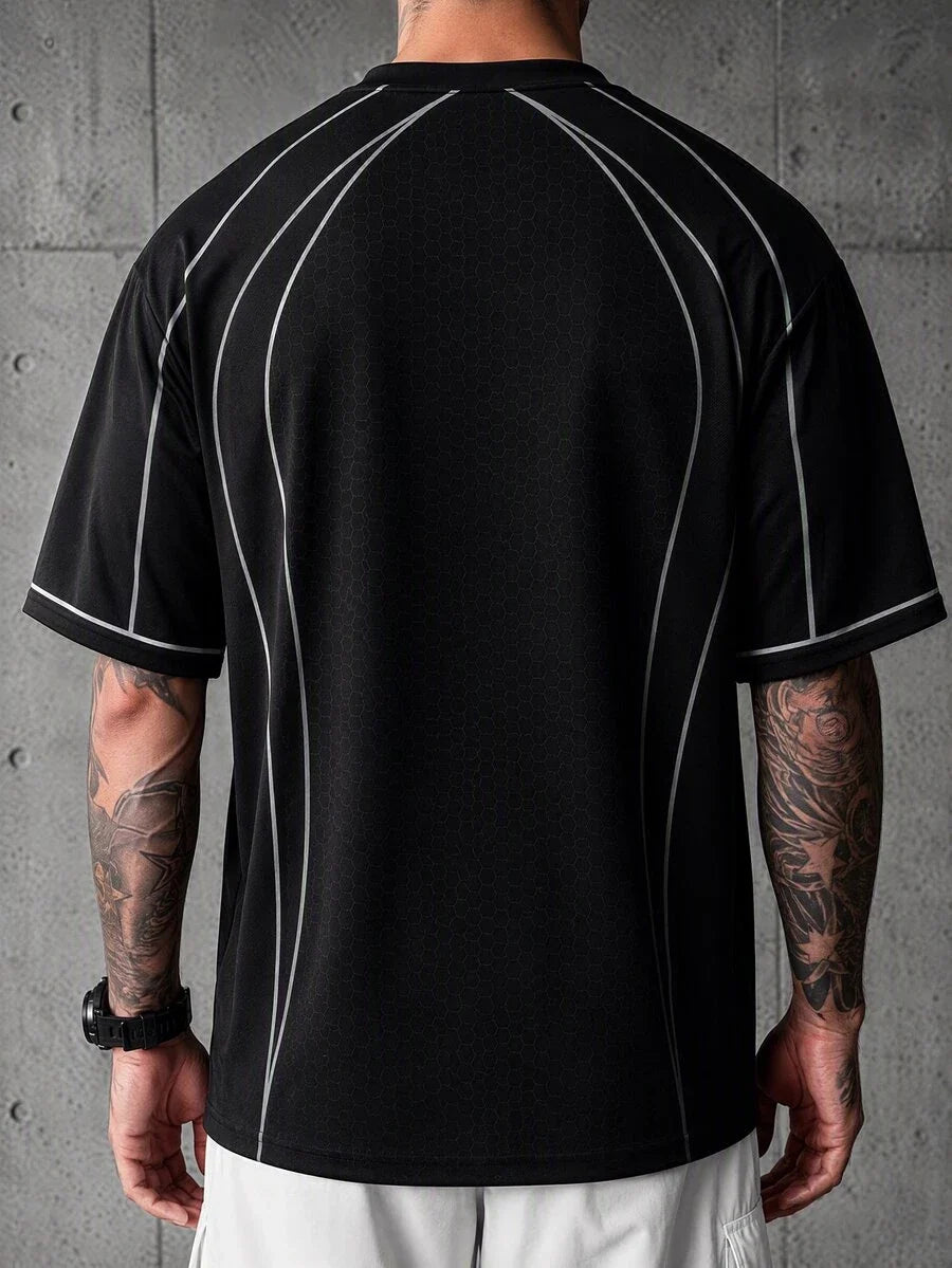 Camiseta Manfinity Folgado Estampa Gráfica Recorte — Foto 55