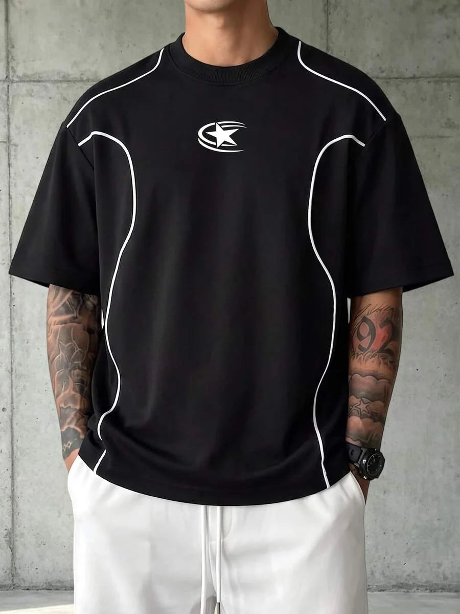 Camiseta Manfinity Folgado Estampa Gráfica Recorte — Foto 59