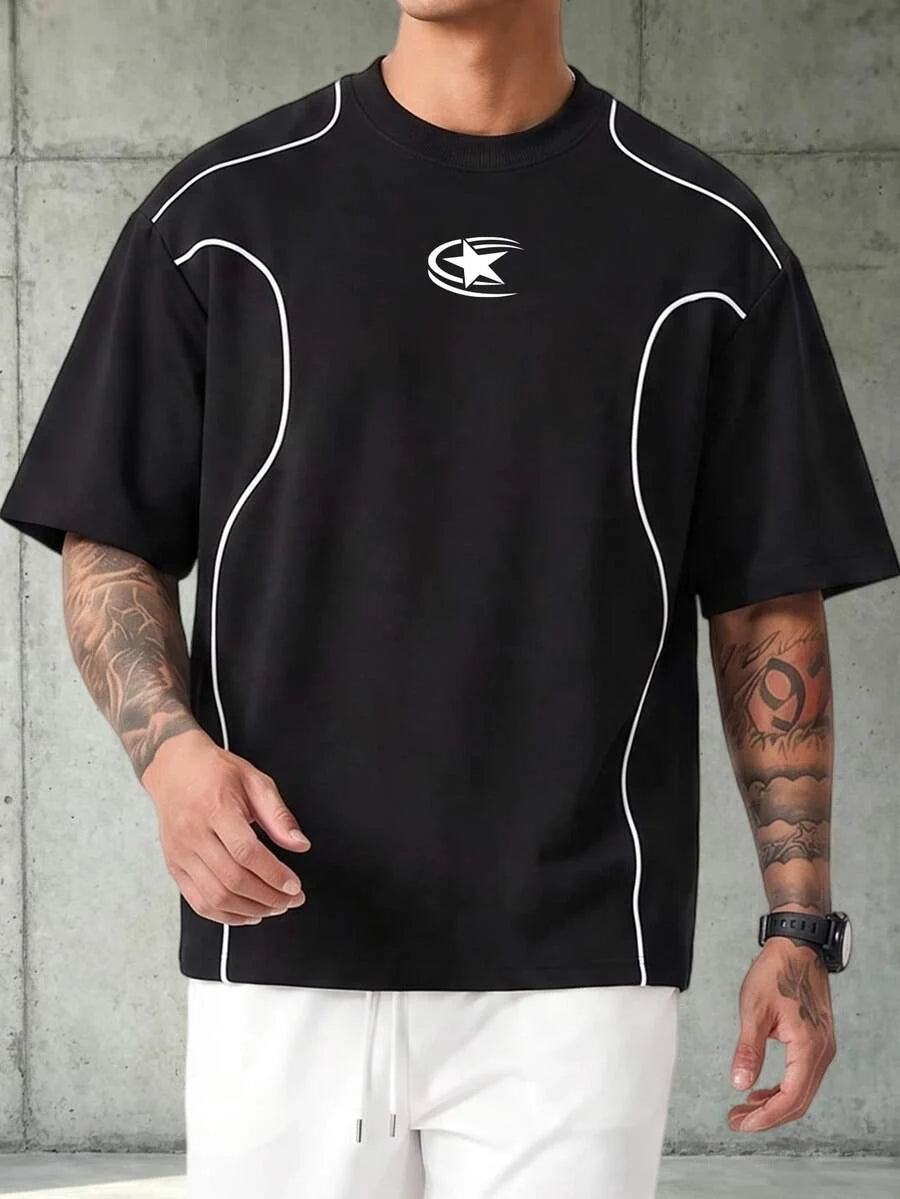 Camiseta Manfinity Folgado Estampa Gráfica Recorte — Foto 61