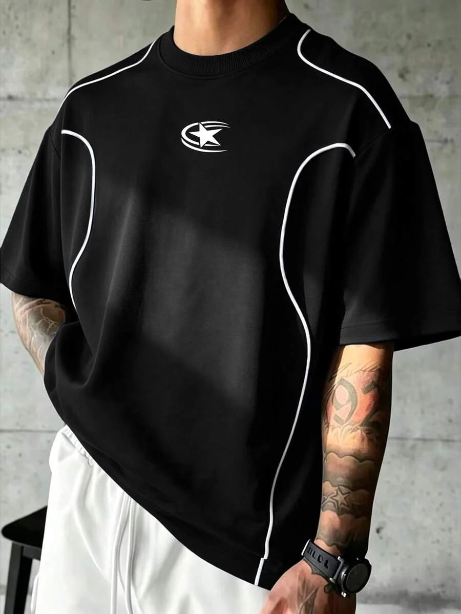 Camiseta Manfinity Folgado Estampa Gráfica Recorte — Foto 57
