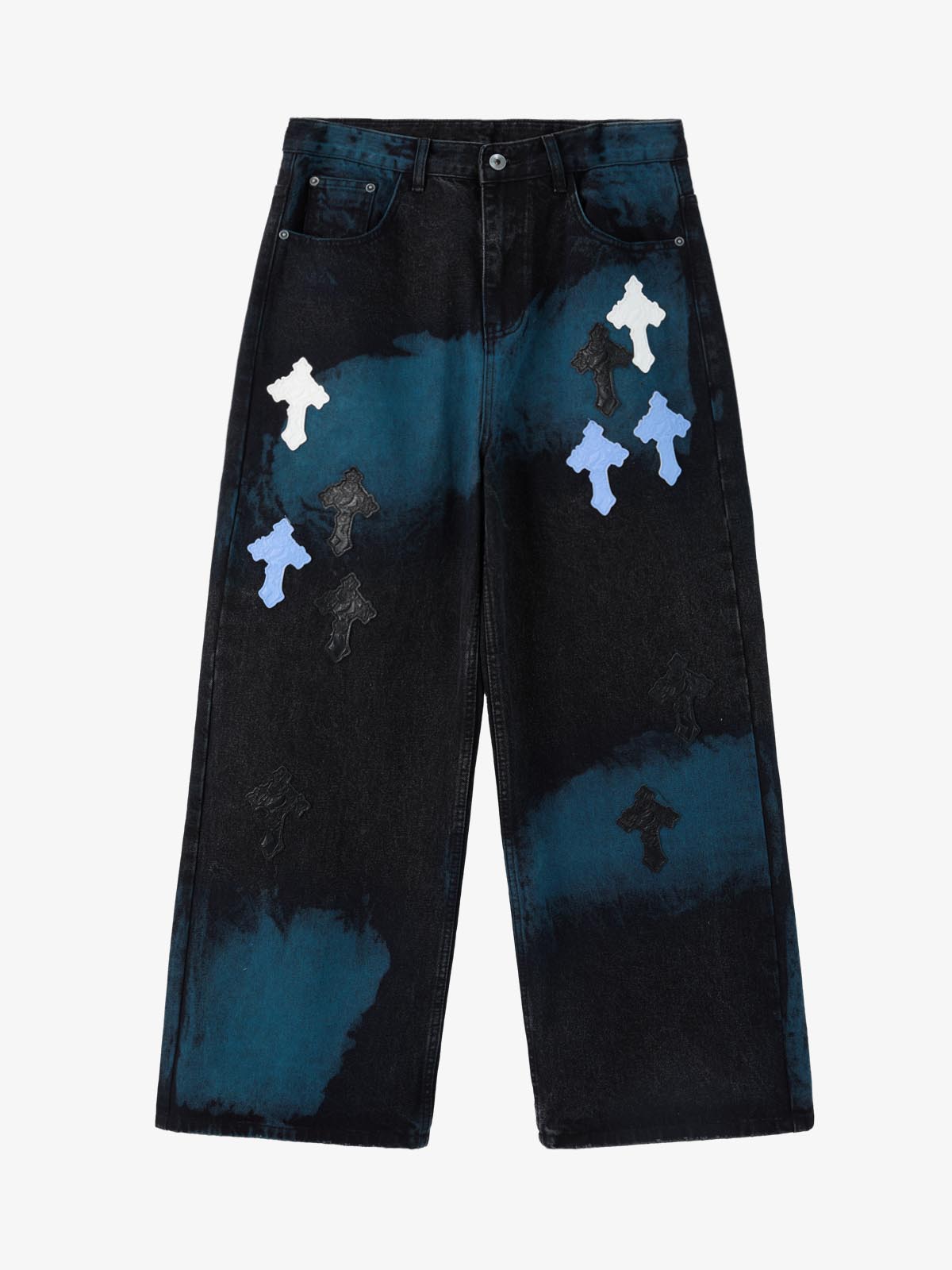 Calça Jeans Manfinity Cross Leather Patch Washed — Foto 2