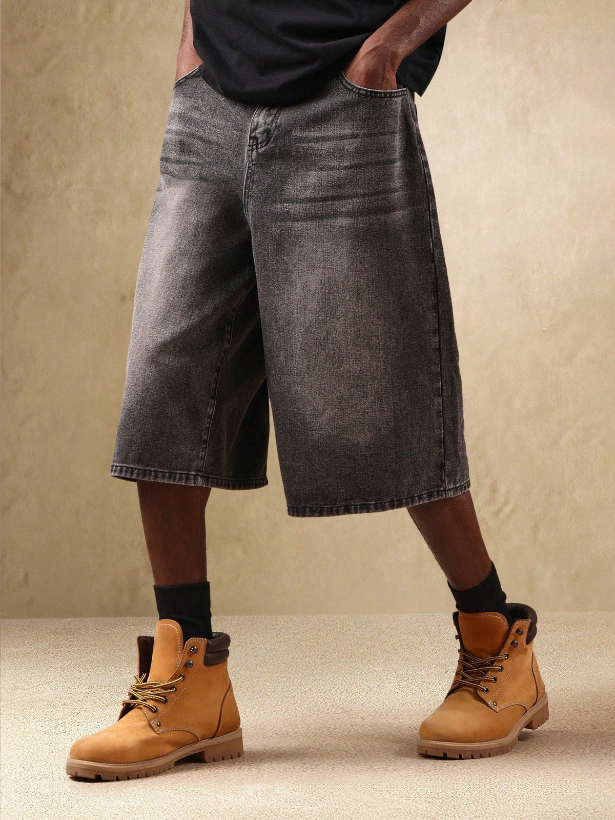 Short Manfinity Denim Oversized Perna Larga — Foto 10