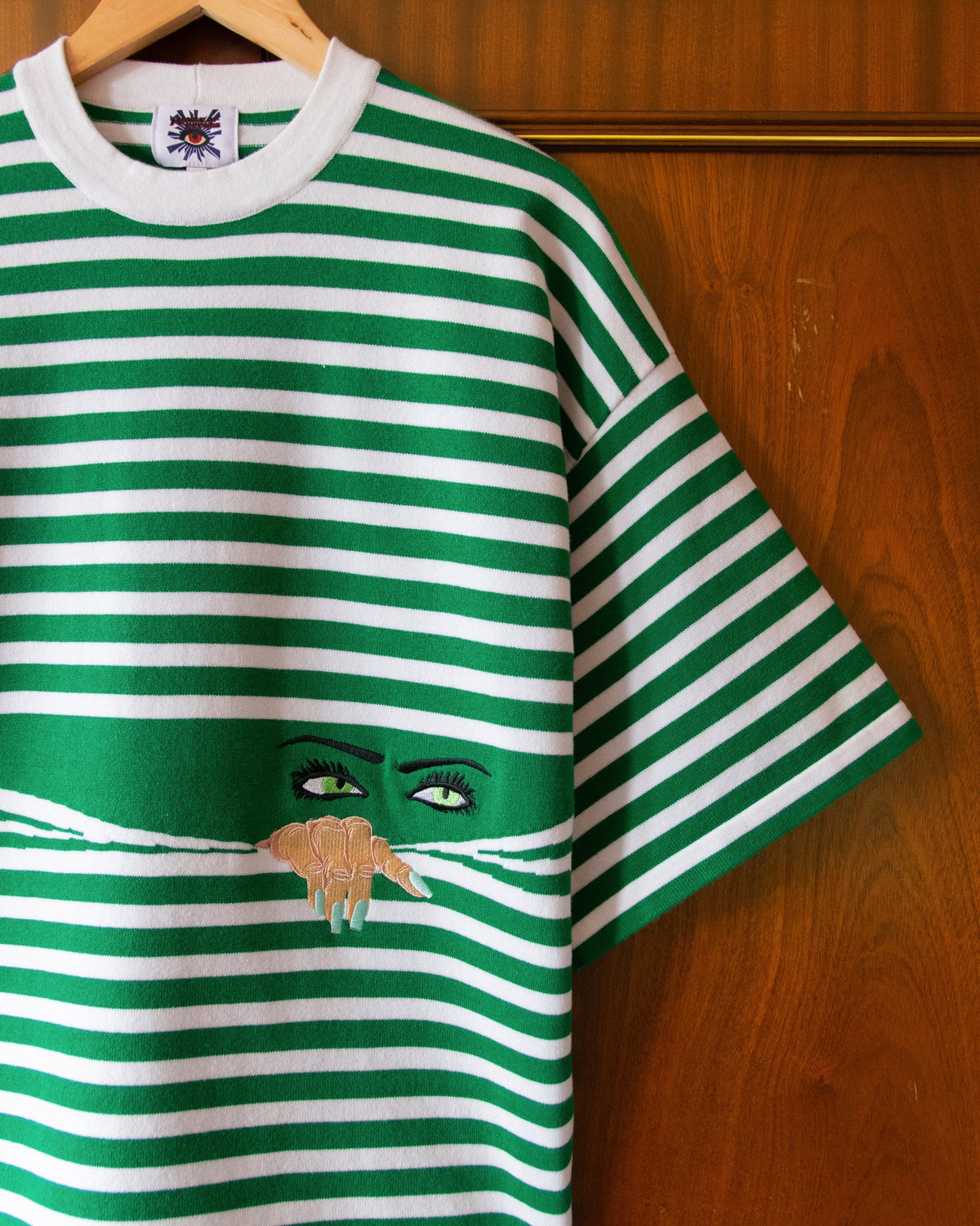 Camiseta Manfinity Knitted Peeping Green — Foto 4