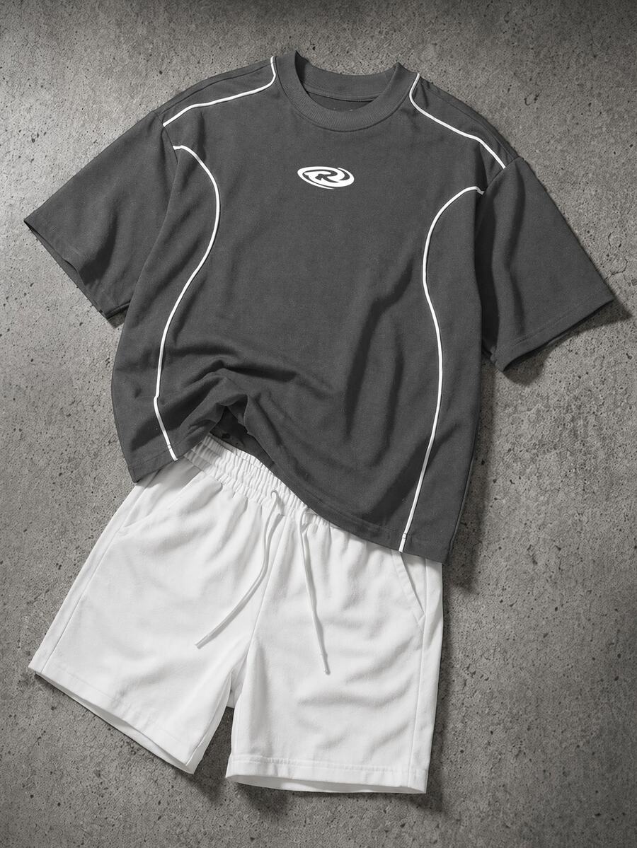 Camiseta Manfinity Folgado Estampa Gráfica Recorte — Foto 41