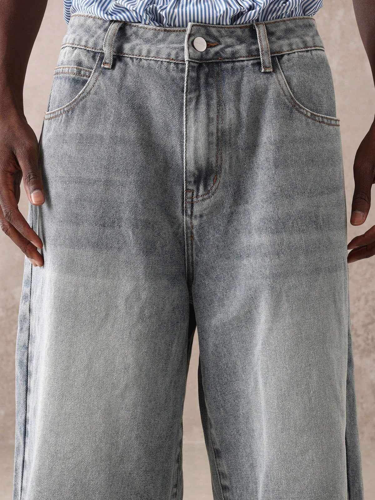 Short Manfinity Denim Oversized Perna Larga — Foto 4