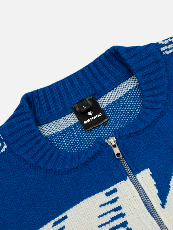 Blusa Suéter Manfinity com Zíper Azul 'MY3' — Foto 8