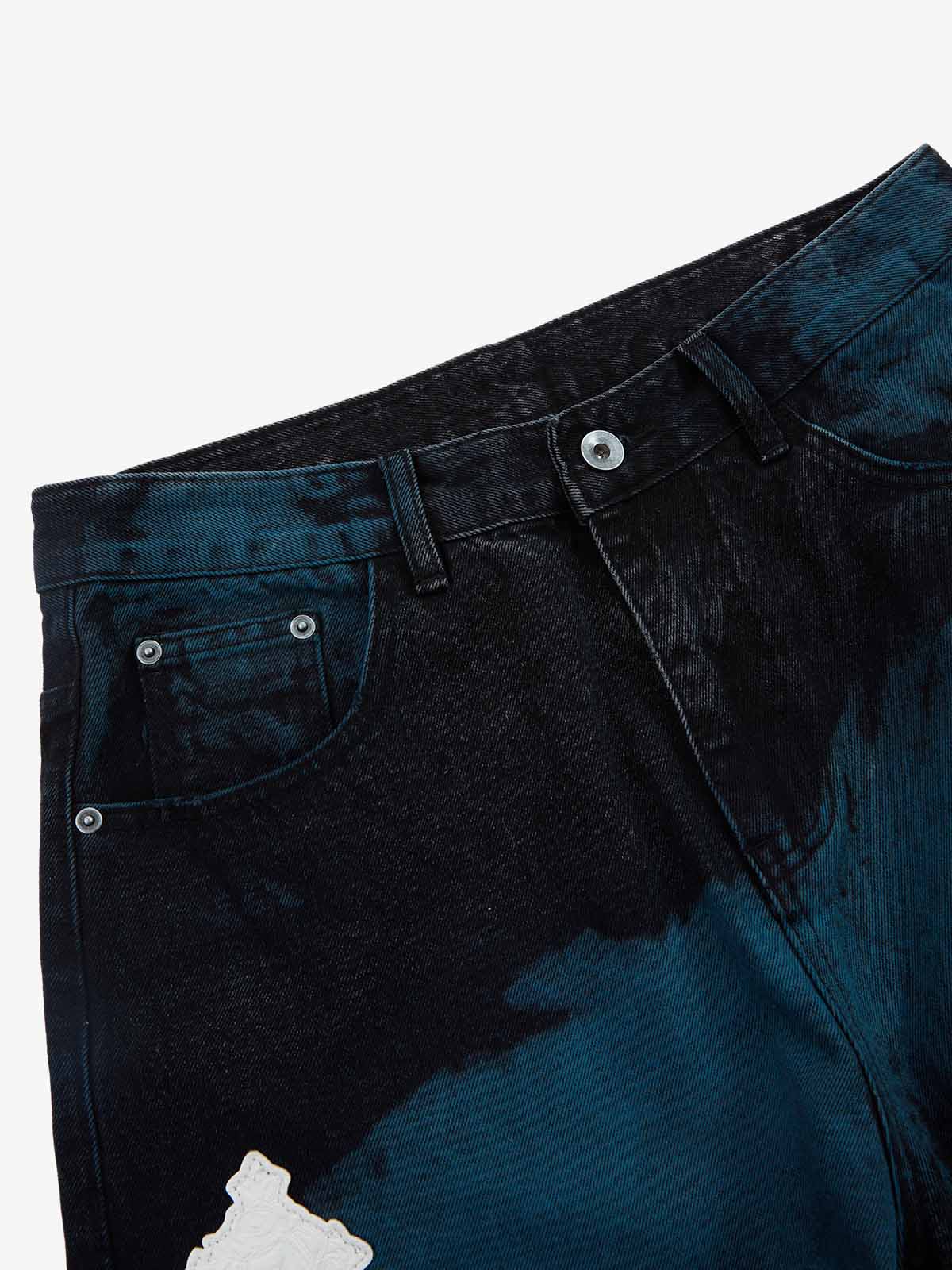 Calça Jeans Manfinity Cross Leather Patch Washed — Foto 8