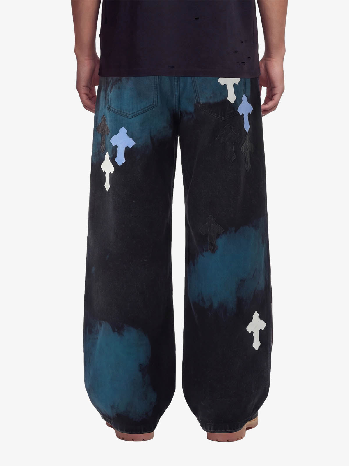 Calça Jeans Manfinity Cross Leather Patch Washed — Foto 3
