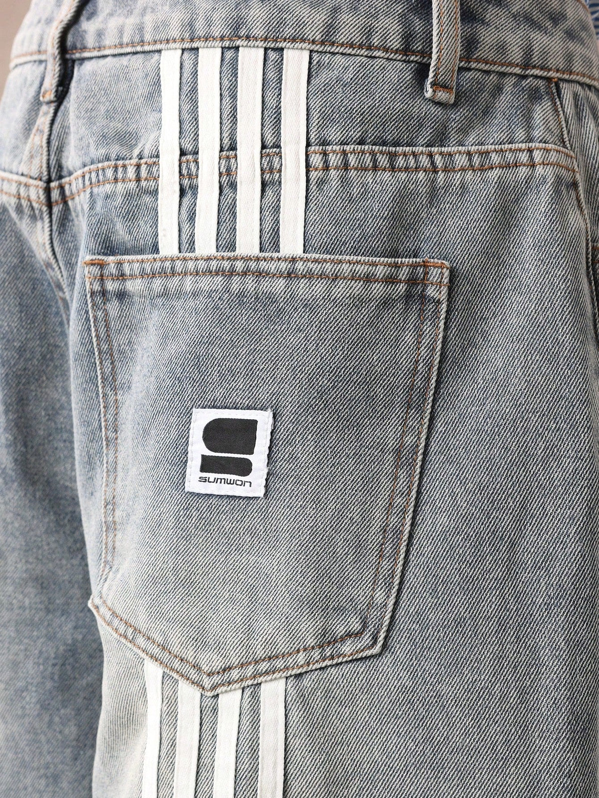 Short Manfinity Denim Oversized Perna Larga — Foto 5