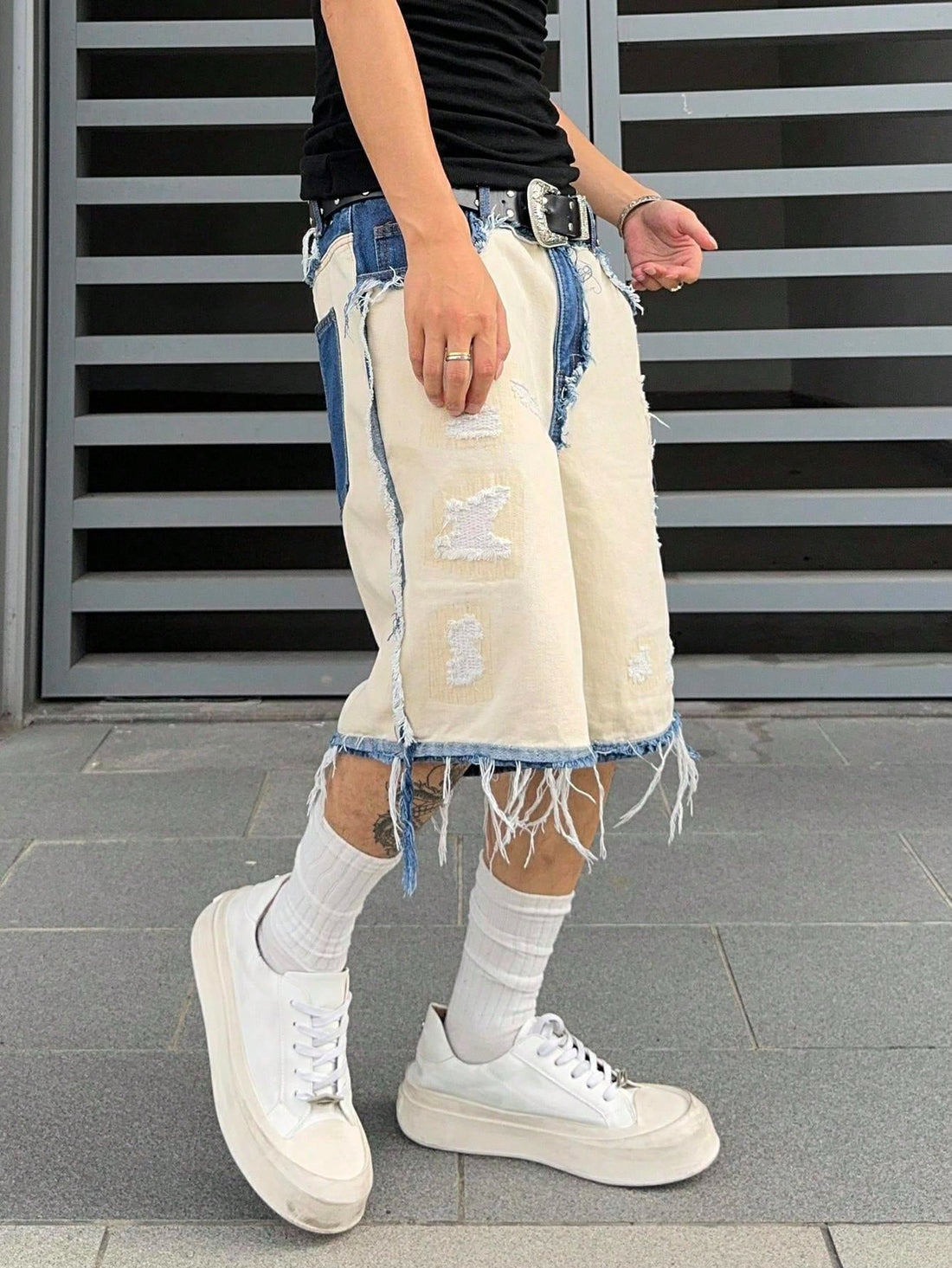 Short Manfinity Denim Bege Punk Jeans — Foto 1