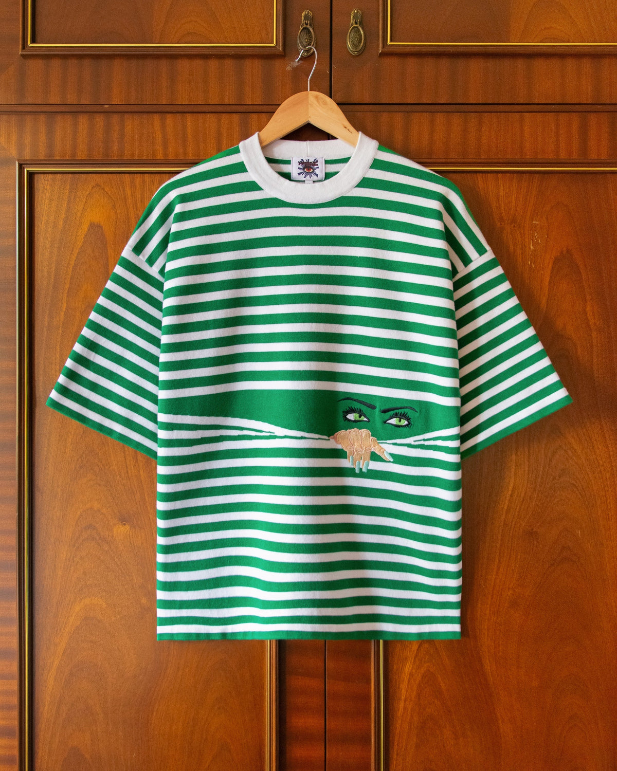 Camiseta Manfinity Knitted Peeping Green — Foto 5