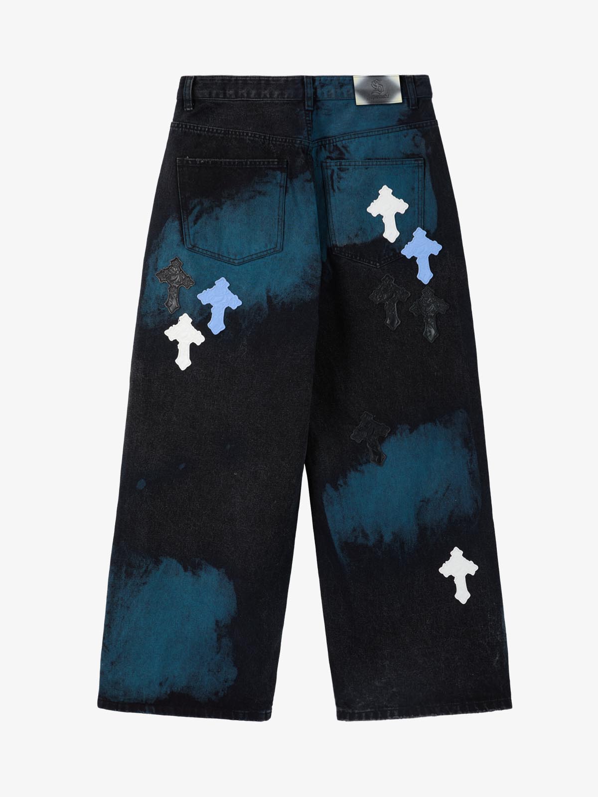 Calça Jeans Manfinity Cross Leather Patch Washed — Foto 5