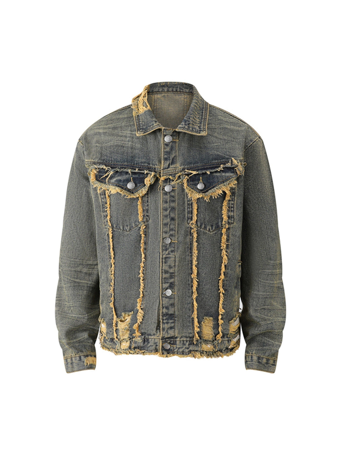 Jaqueta Manfinity Studios Deconstructed Fringe Denim Jacket — Foto 1