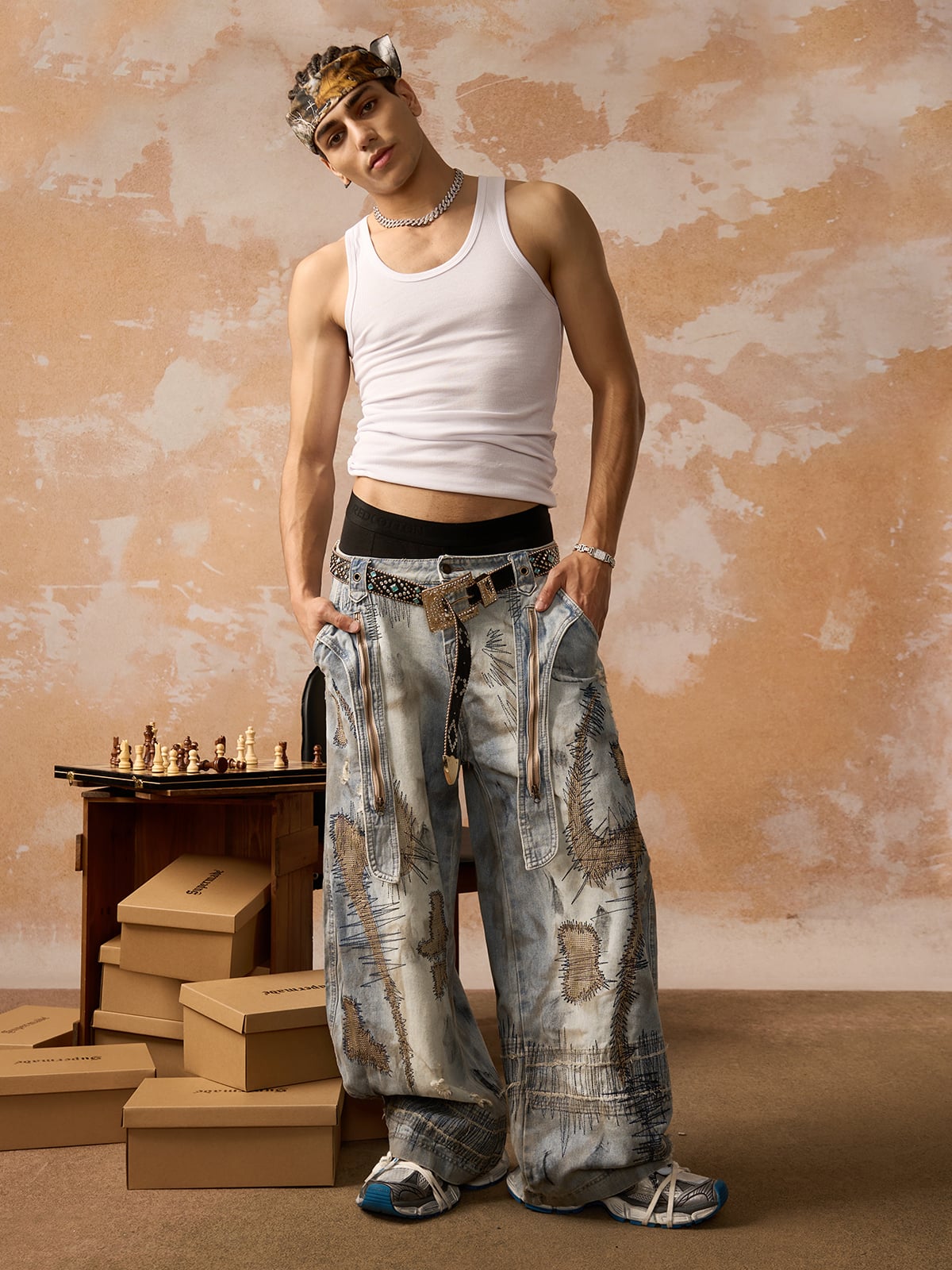 Calça Manfinity Washed Barrel Jeans — Foto 2