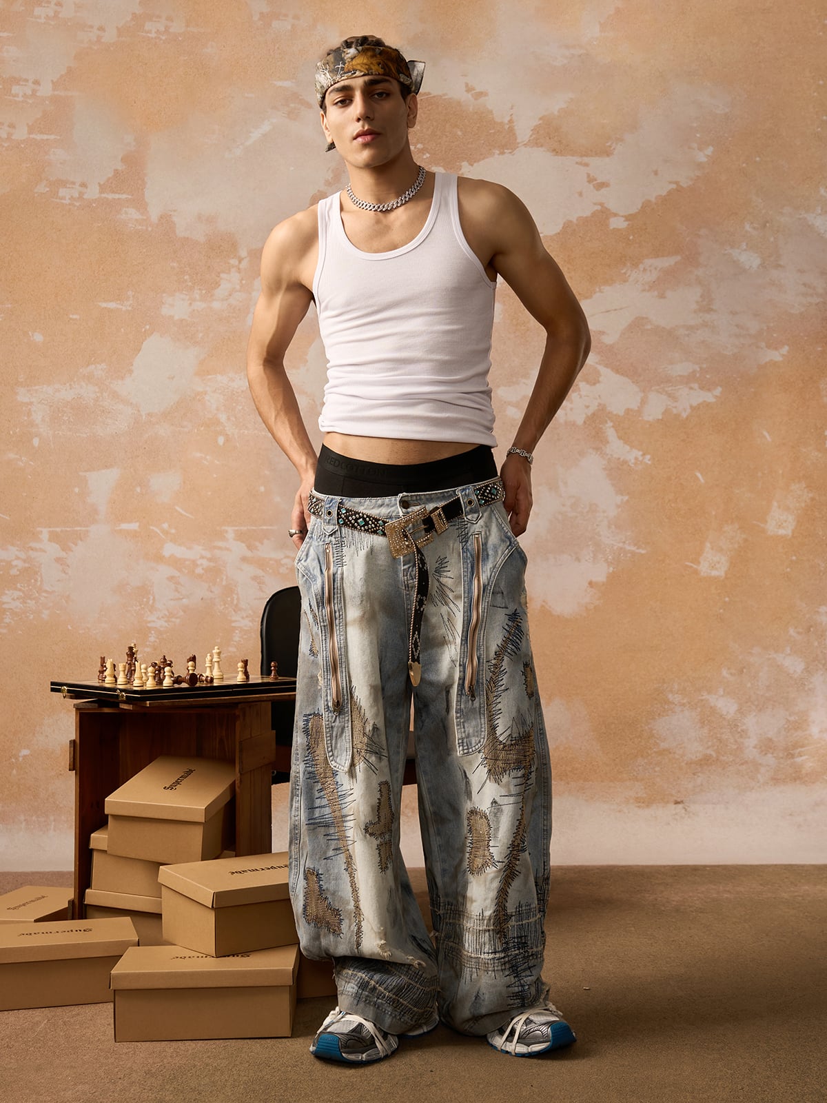 Calça Manfinity Washed Barrel Jeans — Foto 4