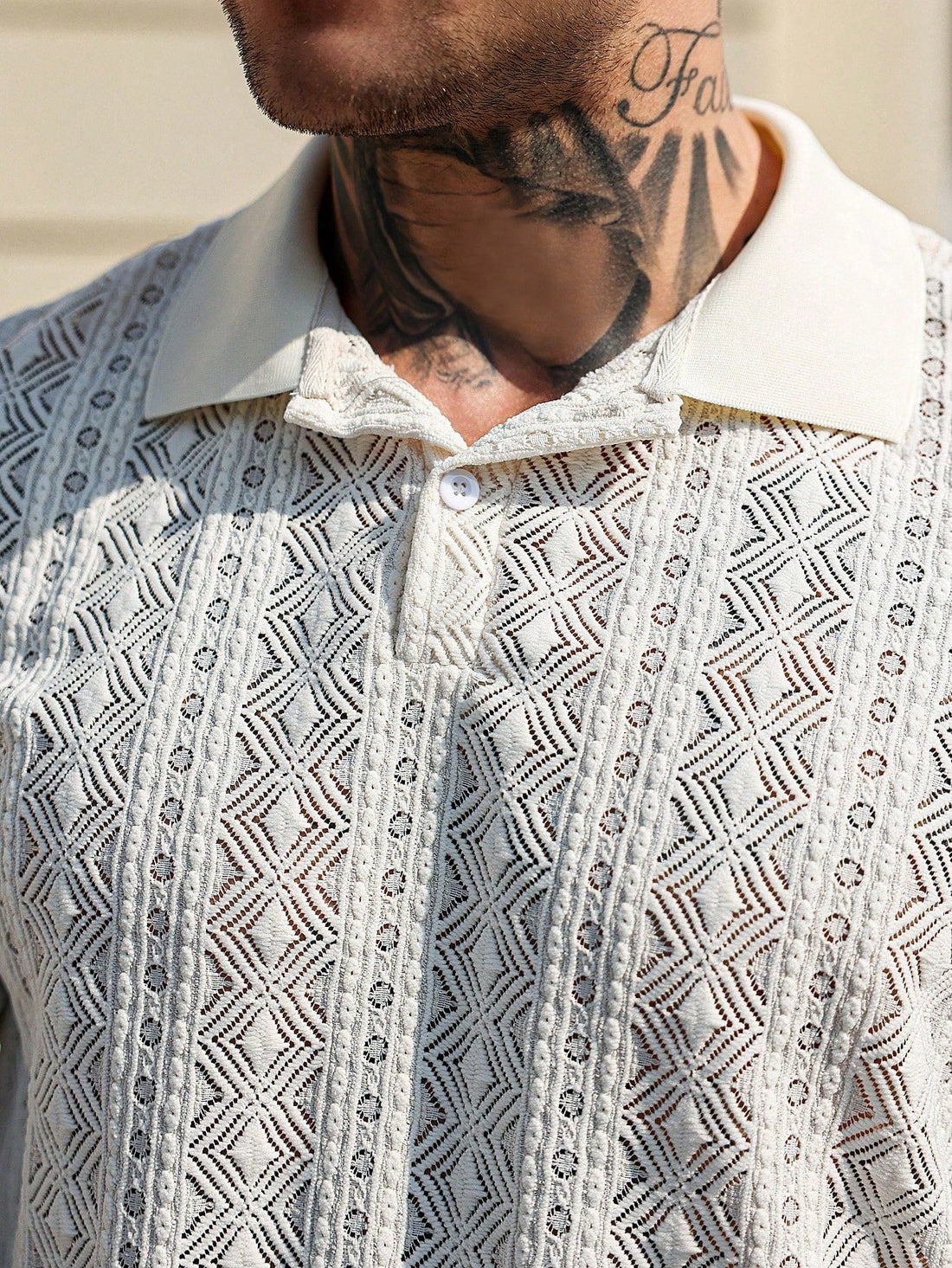 Camisa Polo Manfinity Geo Knit — Foto 1
