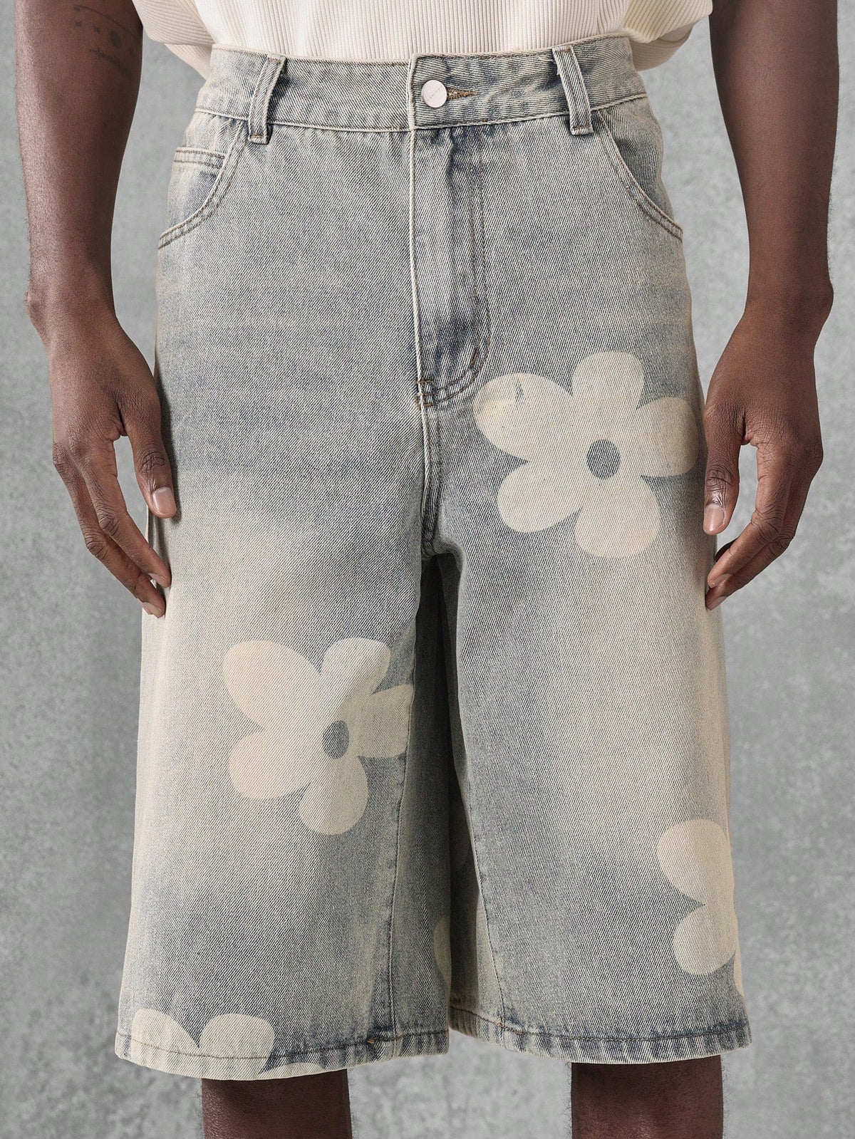 Short Manfinity Denim Florals — Foto 3