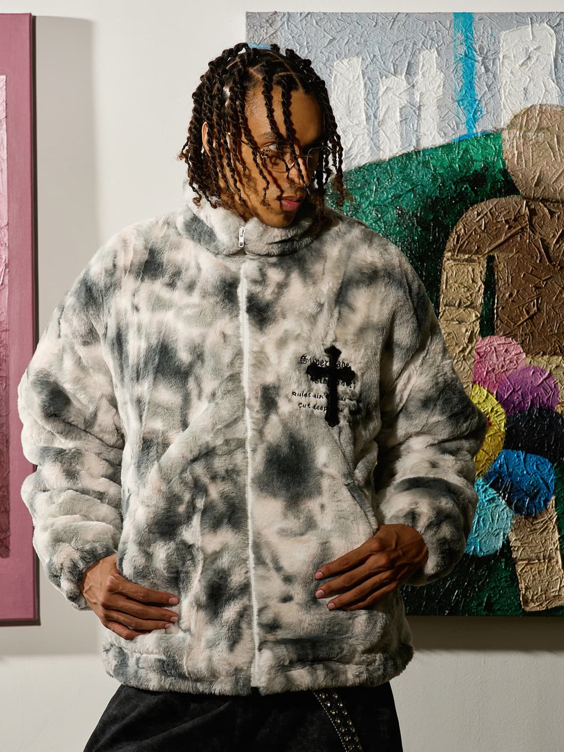 Jaqueta Manfinity Studios Gothic Cross Fleece Jacket — Foto 1