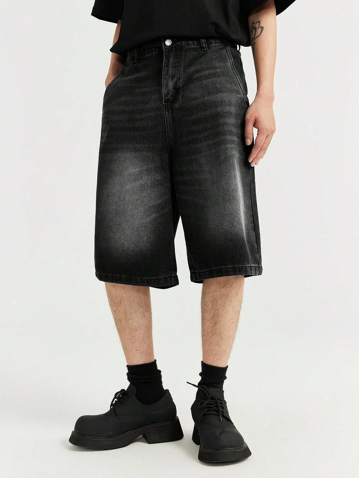 Short Manfinity Denim Lavada Diagonal — Foto 6