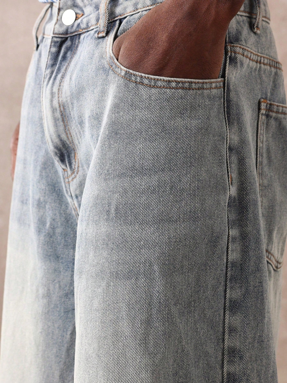 Short Manfinity Denim Oversized Perna Larga — Foto 2