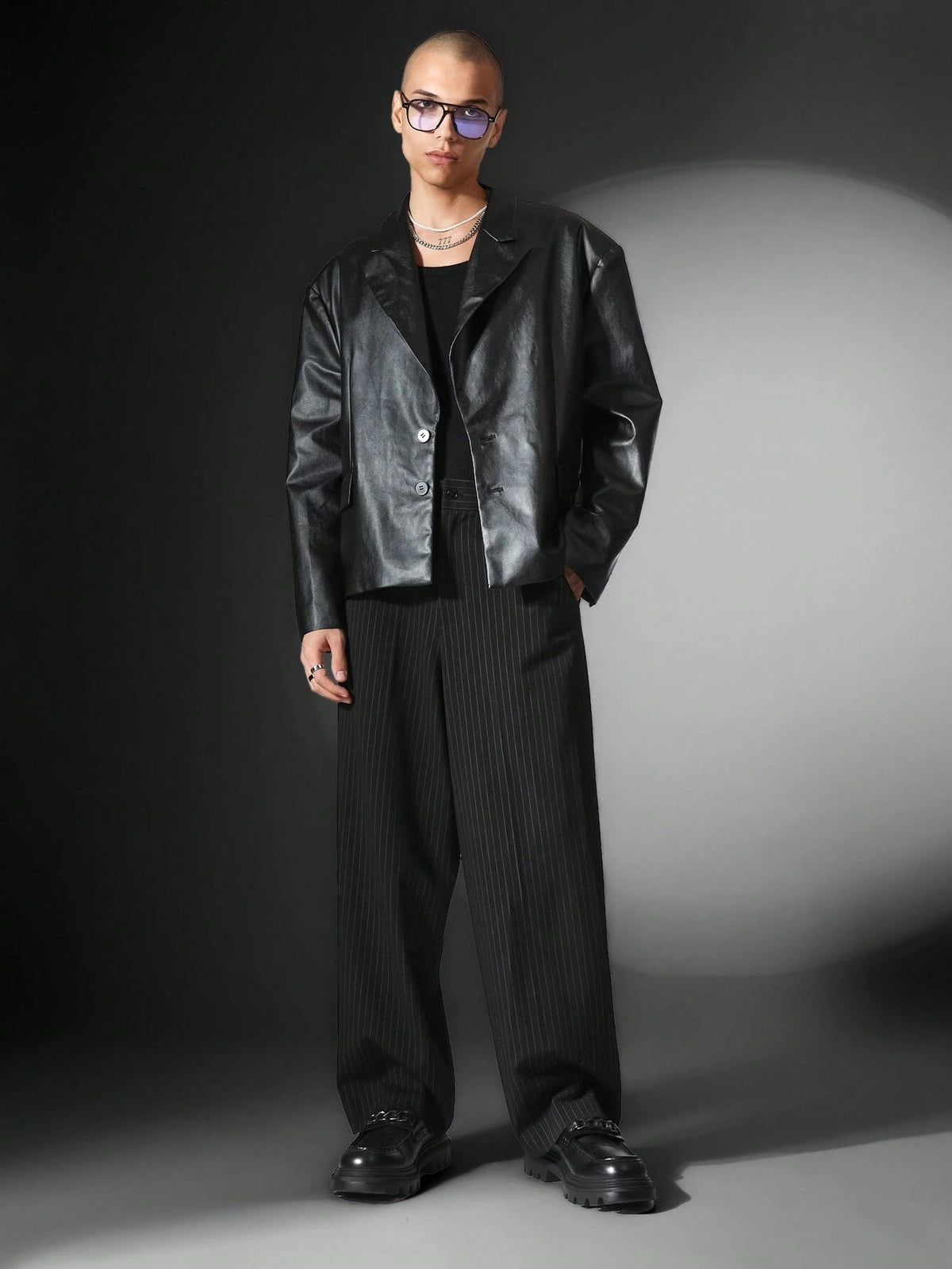 Blazer Manfinity PU Aesthetic — Foto 1
