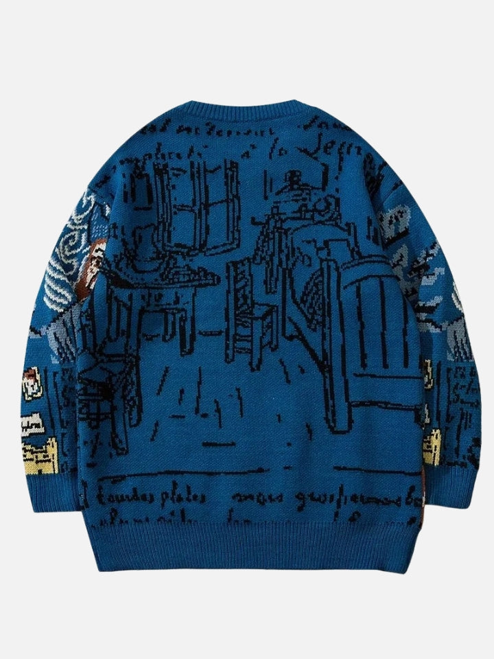 Blusa Suéter Manfinity Azul de lã 'Van Gogh' — Foto 7