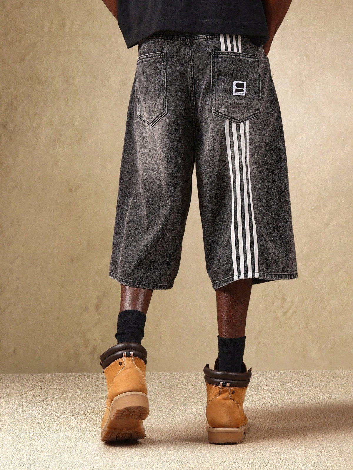 Short Manfinity Denim Oversized Perna Larga — Foto 11