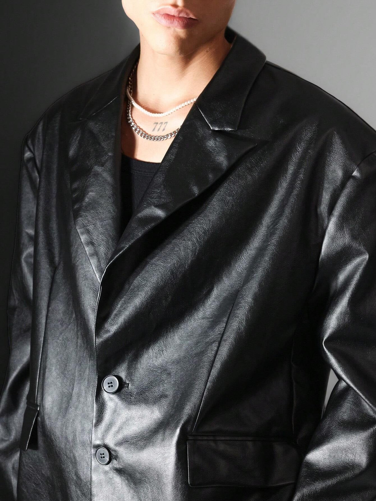 Blazer Manfinity PU Aesthetic — Foto 4