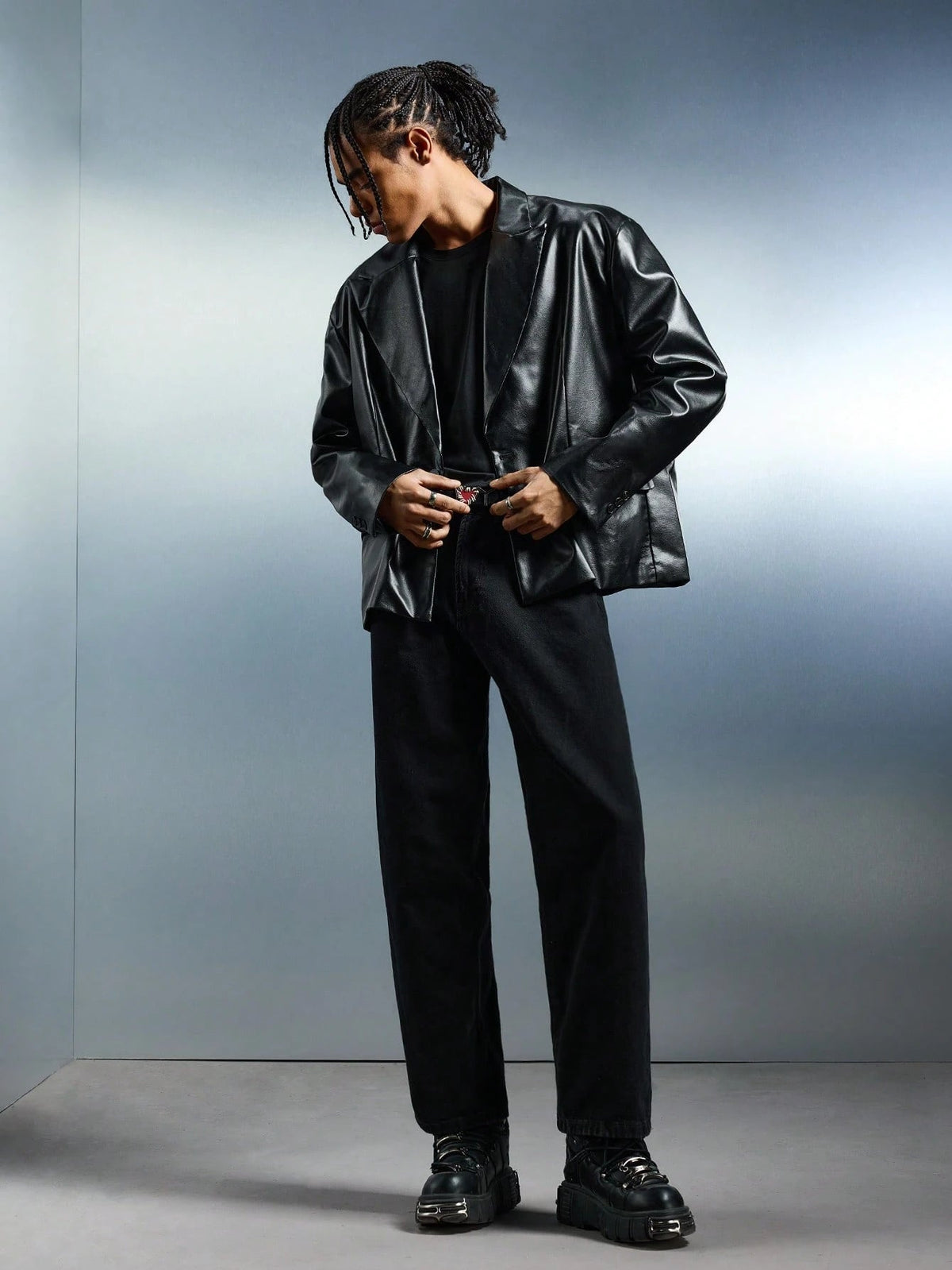 Blazer Manfinity PU Aesthetic — Foto 5