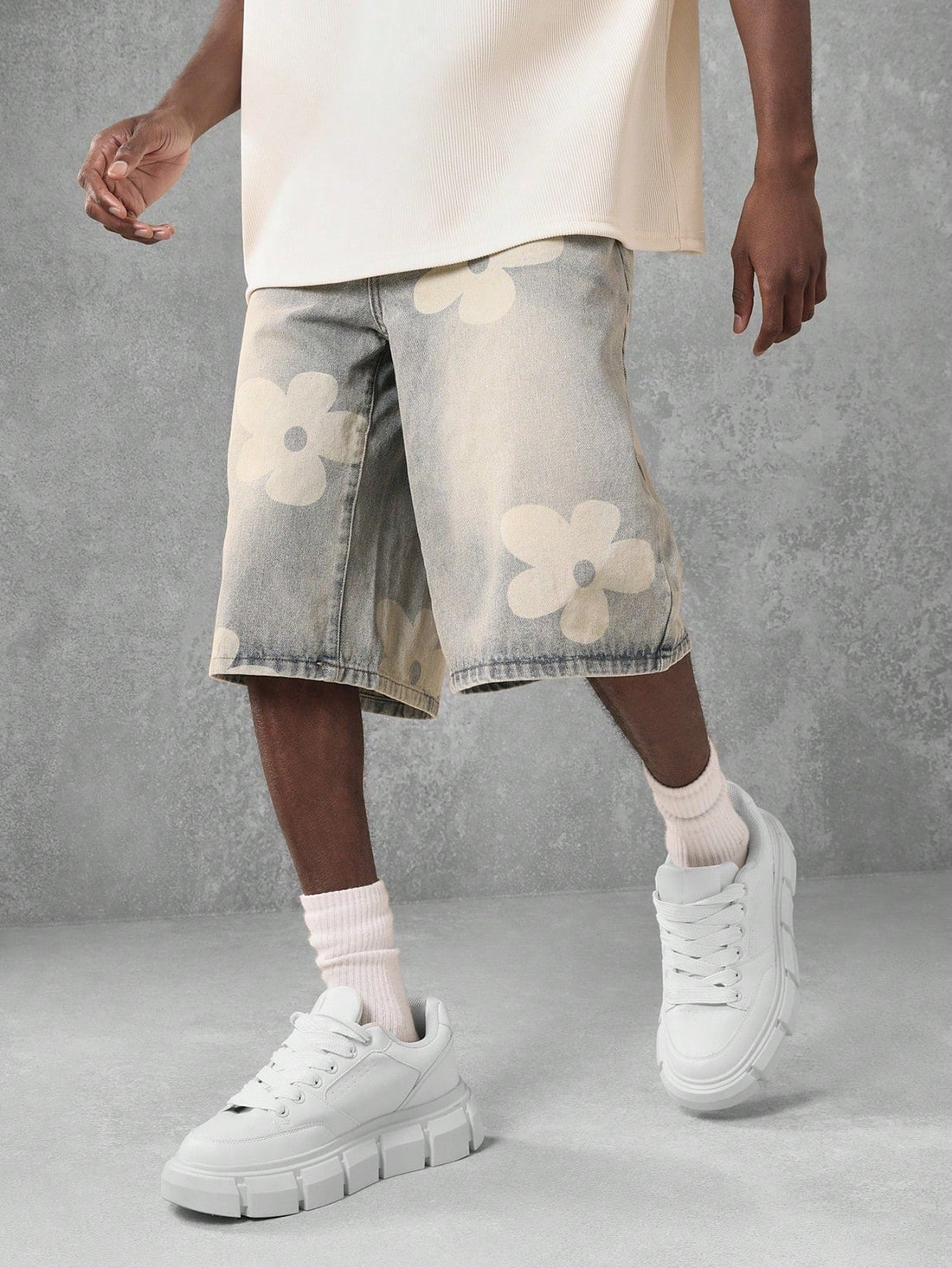 Short Manfinity Denim Florals — Foto 1