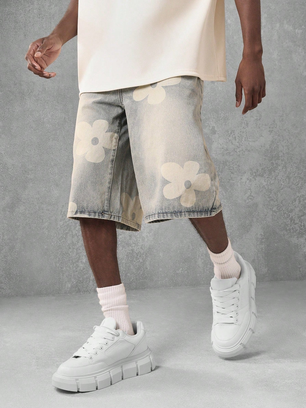 Short Manfinity Denim Florals — Foto 1
