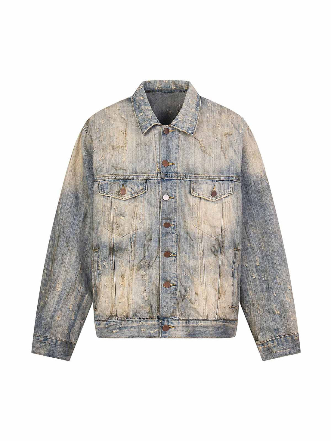 Jaqueta Manfinity Studios Destroyed Oil Wash Denim Jacket — Foto 1