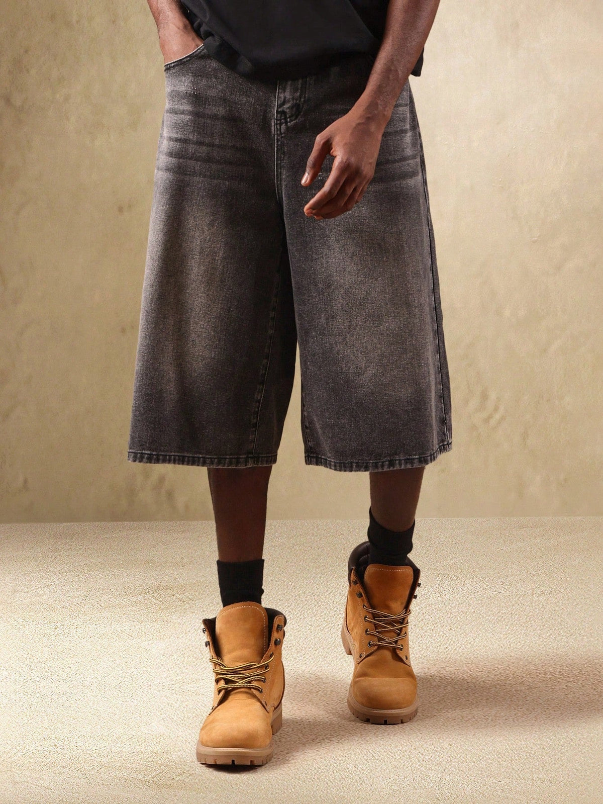Short Manfinity Denim Oversized Perna Larga — Foto 12