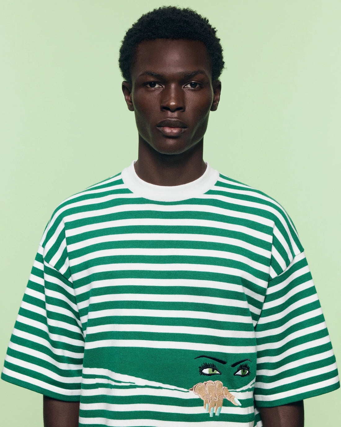 Camiseta Manfinity Knitted Peeping Green — Foto 1