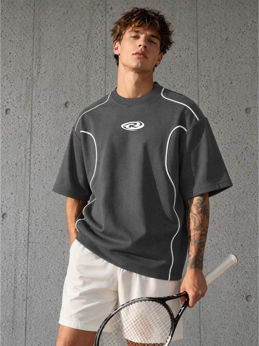 Camiseta Manfinity Folgado Estampa Gráfica Recorte — Foto 42