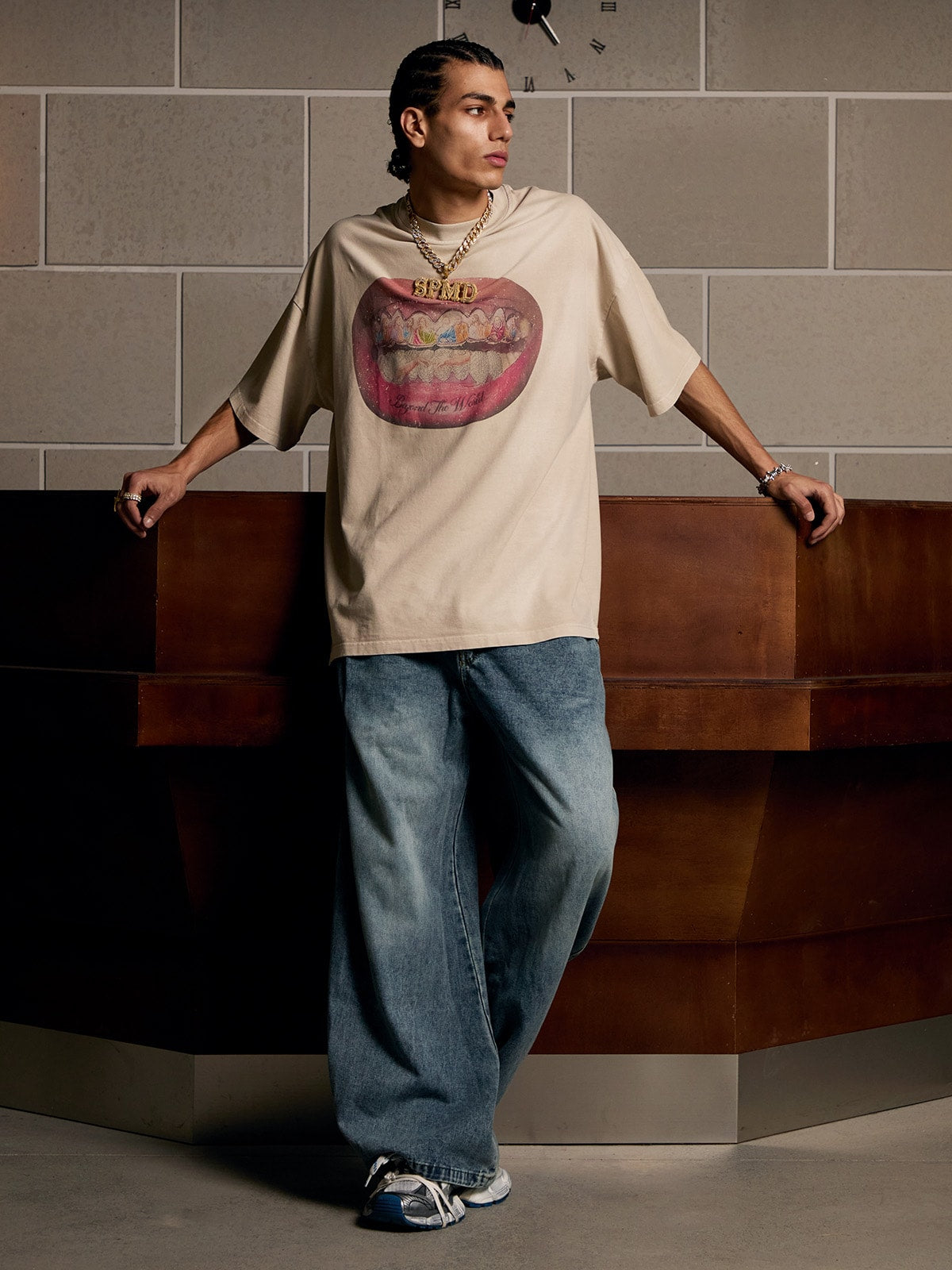 Camiseta Manfinity Diamond Tooth Pattern — Foto 9